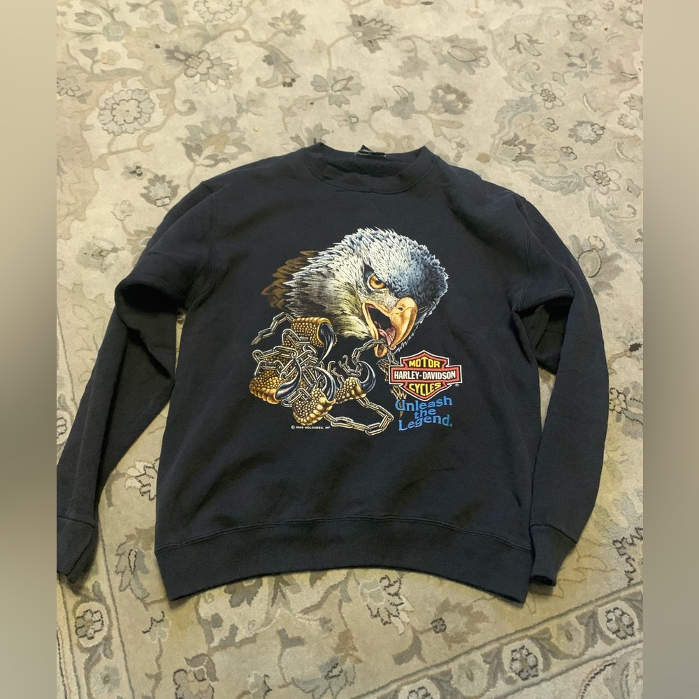 1989 Harley David 3D emblem eagle sweatshirt
